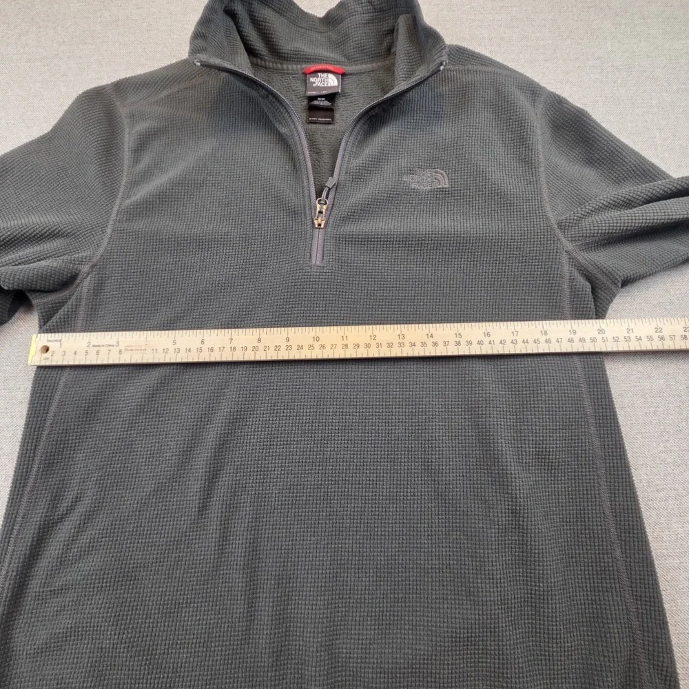 The North Face Dark Green Waffle Knit Quarter Zip Pullover Men's Medium Gorpcore